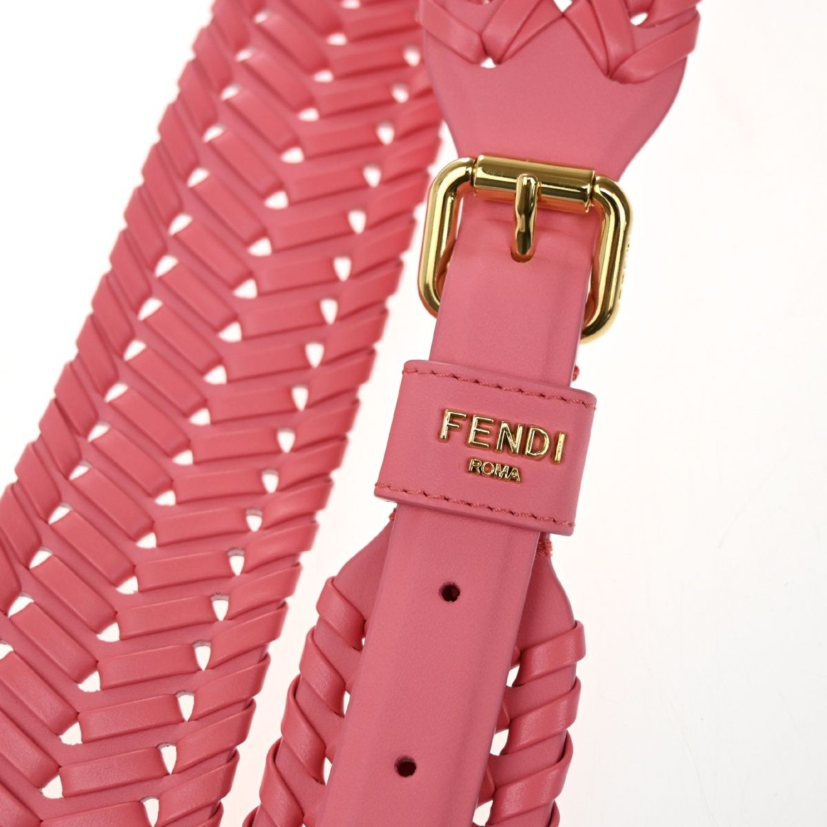 FENDI✨フェンディ　ショルダー　ストラップユー　パイソン　ピンク系　バッグ用 美品】FENDI フェンディ ストラップ ユー ショルダーストラップ ピンク