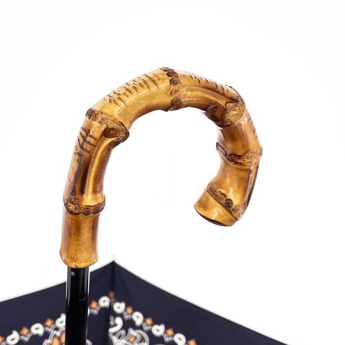 manipuri マニプリ 折りたたみ傘 ペイズリー柄 ブラック レディース