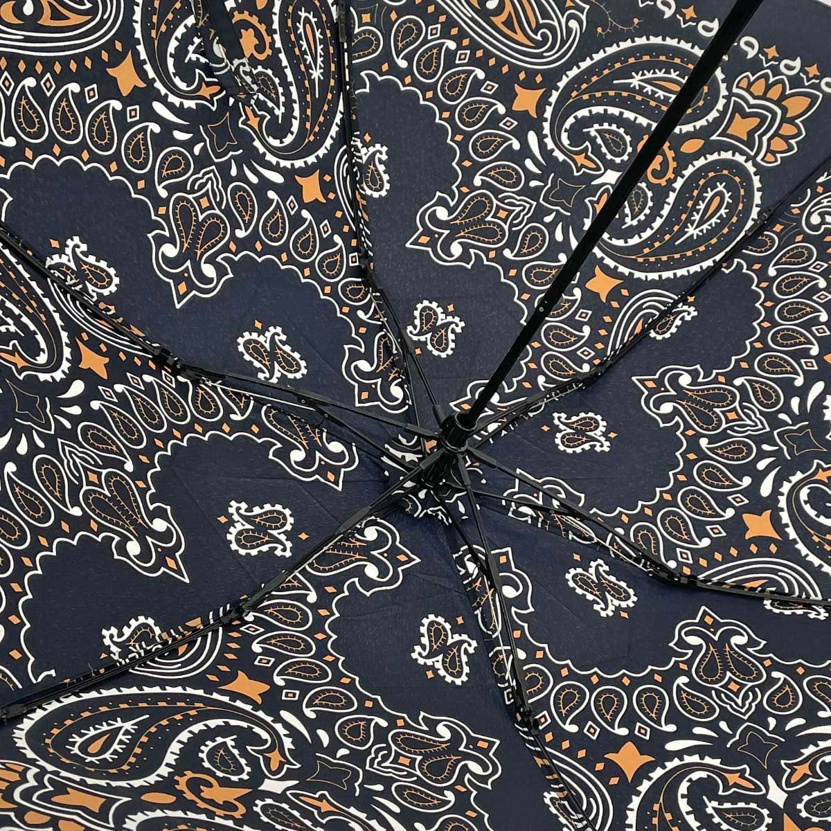 manipuri マニプリ 折りたたみ傘 ペイズリー柄 ブラック レディース