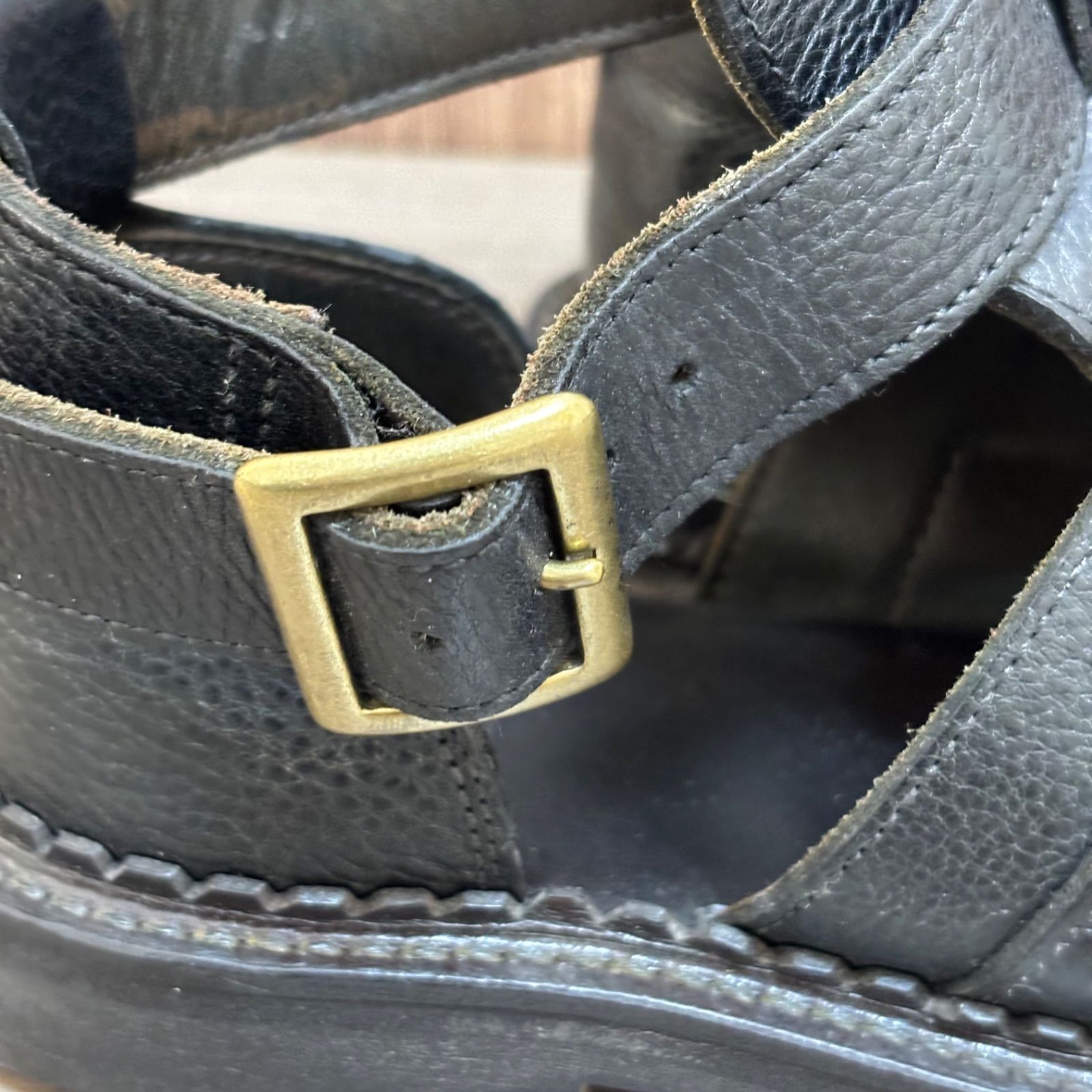 AUBERGE オーベルジュ レザーサンダル ブラック サイズ42 日本サイズ約26.5 cm