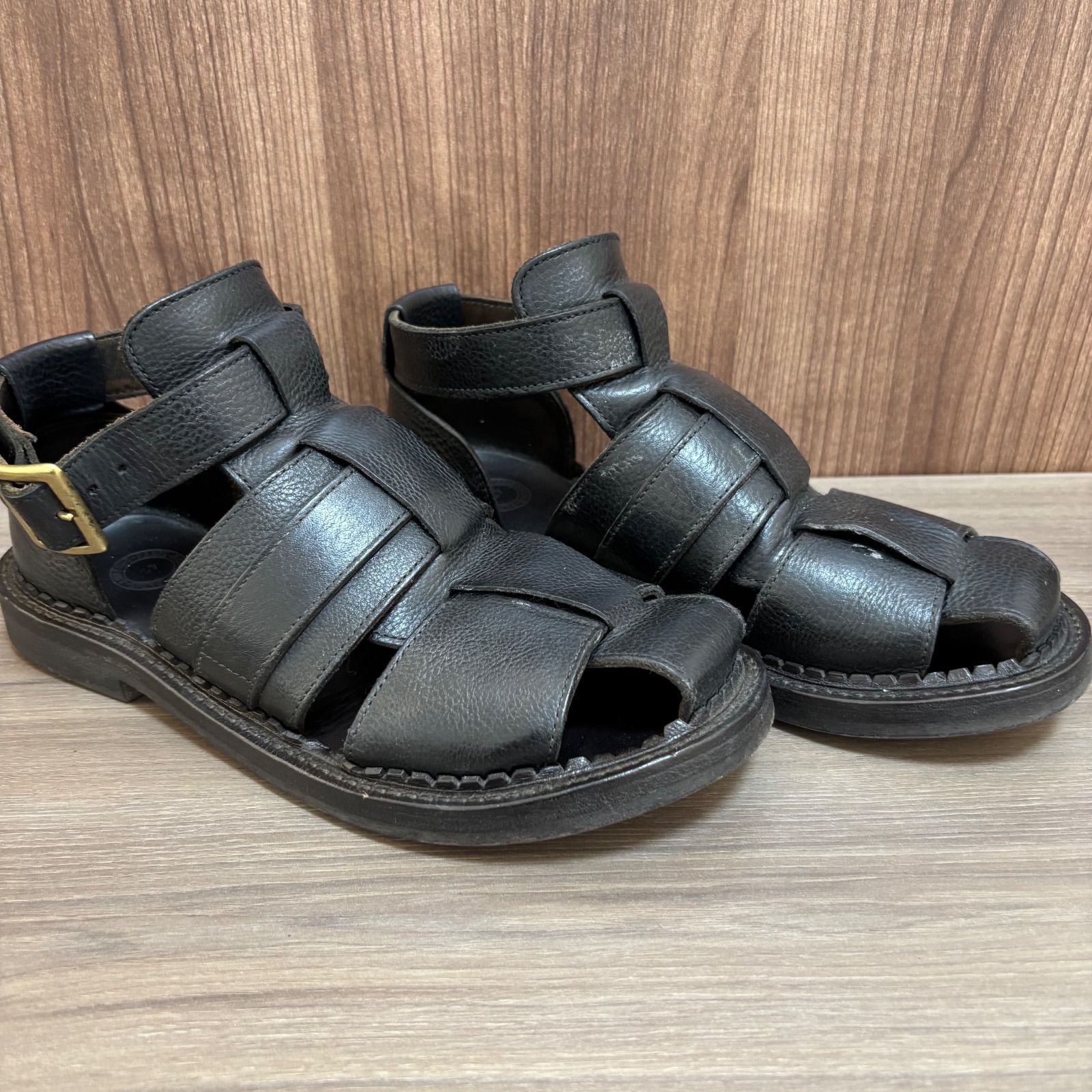 AUBERGE オーベルジュ レザーサンダル ブラック サイズ42 日本サイズ約26.5 cm