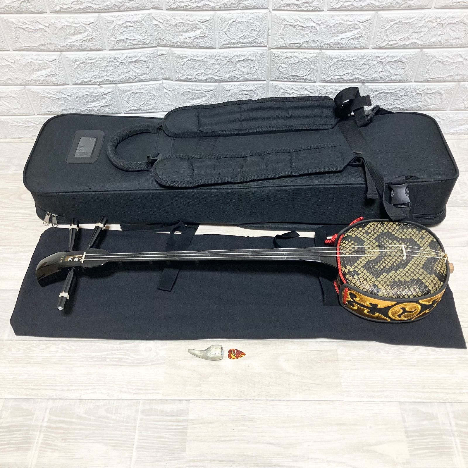 美品 沖縄三線 工四合 ✨️美品✨️沖縄三線 工四合 初心者 入門者 ソフトケース 合皮 ✨️美