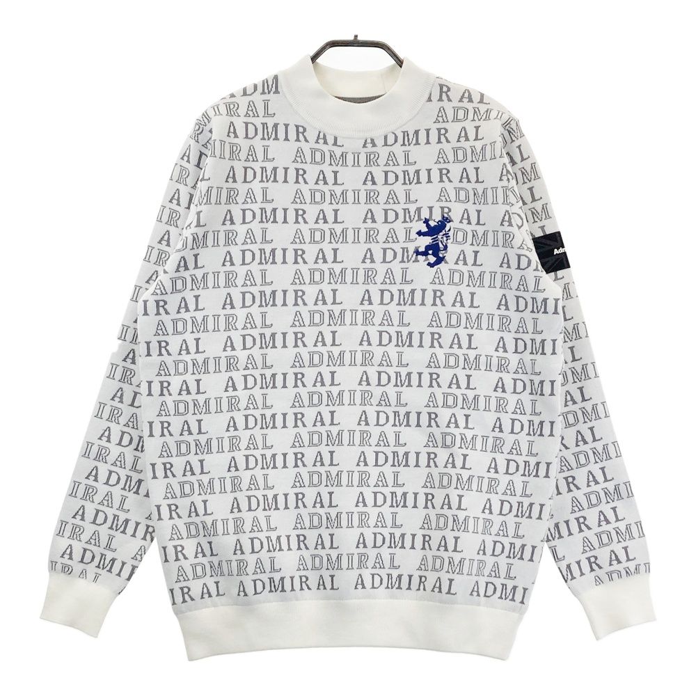サイズ M ADMIRAL アドミラル モデル 蓄熱 ニットセーター 総柄 ホワイト系 ゴルフウェア メンズ ストスト