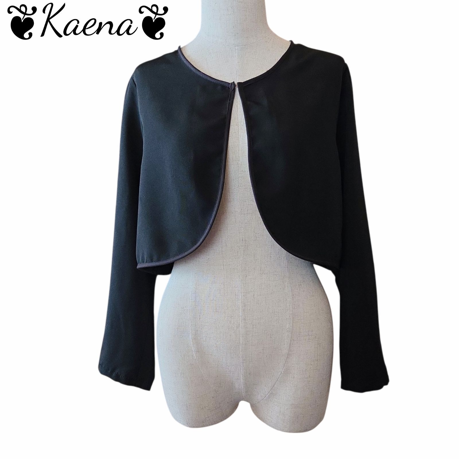 ❦Kaena❦ 着物リメイク ボレロ ショートジャケット 羽織り 黒留袖