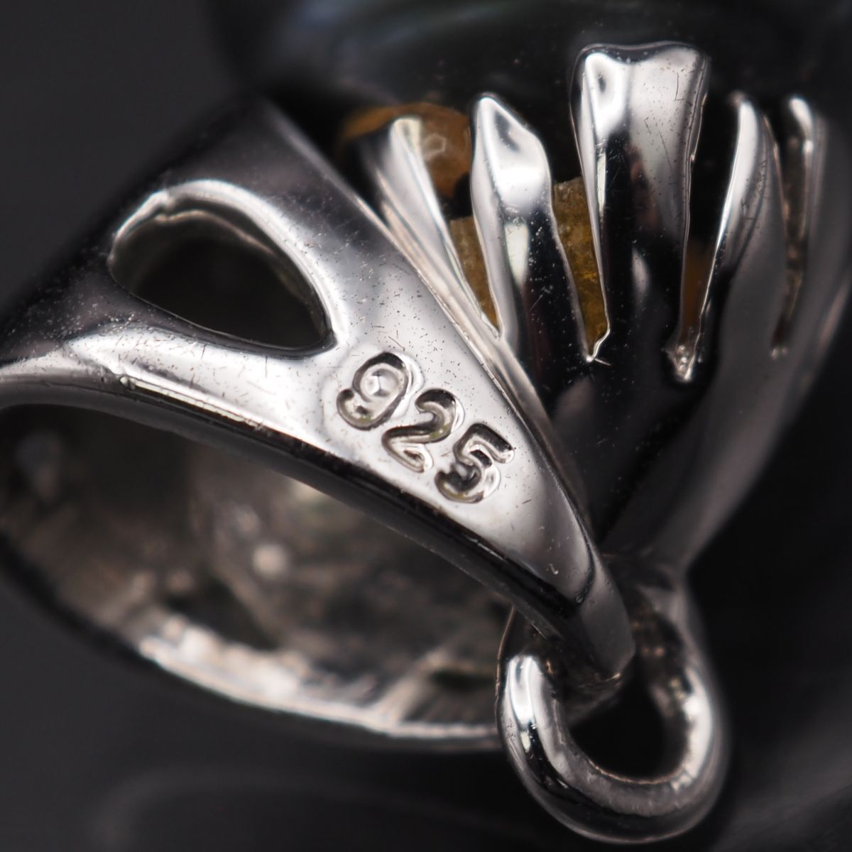  L 192 黒蝶真珠 パール 925刻印 ペンダント トップ デザイン シルバー チャーム ヘッド 誕生石 チャーム アクセサリー