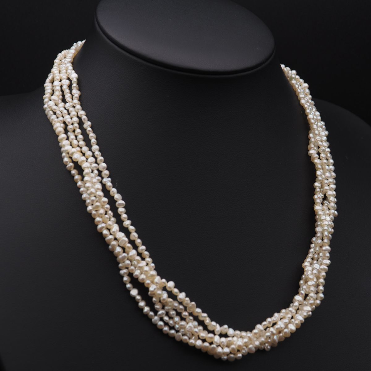 J422 淡水真珠 パール PAT SILVER刻印 ネックレス 5連 デザイン