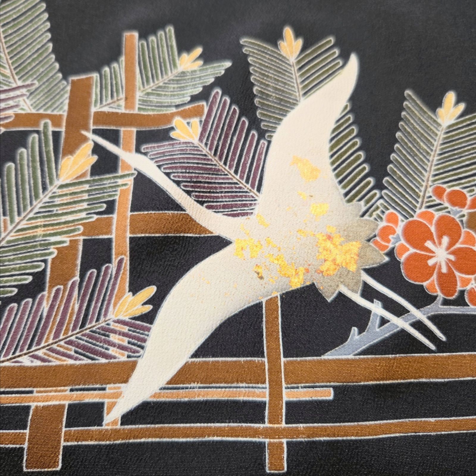 金彩 松竹梅飛鶴花文