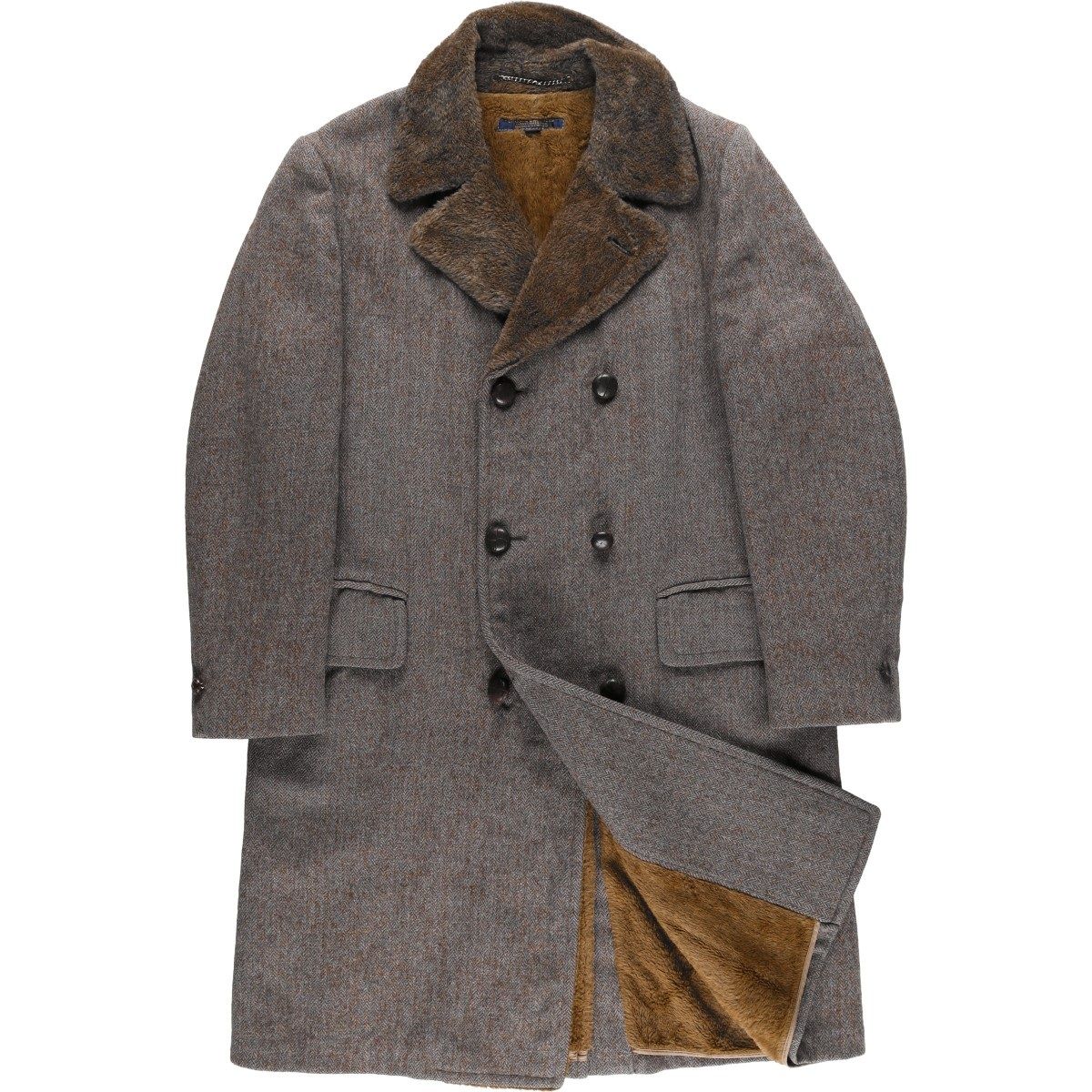 古着 ブルックスブラザーズ Brooks Brothers 1818 ヘリンボーン ダブルブレスト ロングコート メンズL相当 eaa 596535