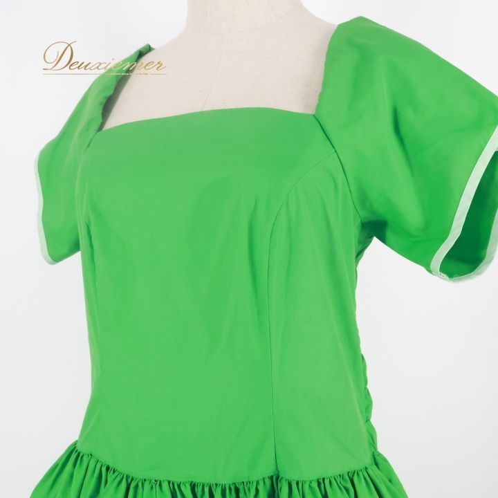 フラダンス 衣装 ワンピース ドレス グリーン系 パンドール 日本製