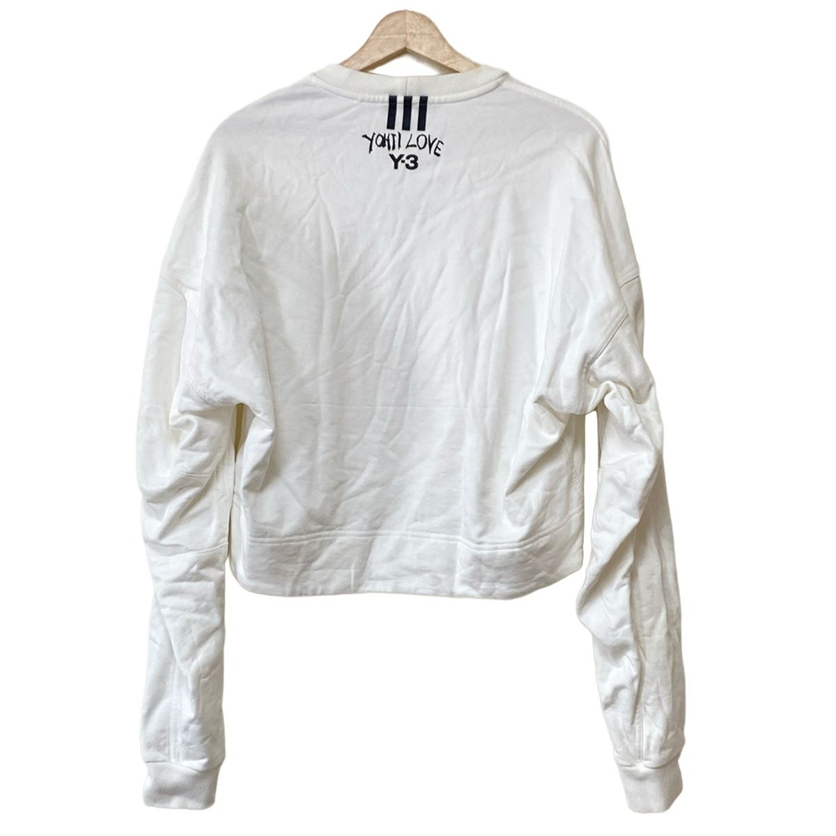 Y-3 ワイスリー トレーナー サイズXS レディース - 白×黒 長袖 ショート丈