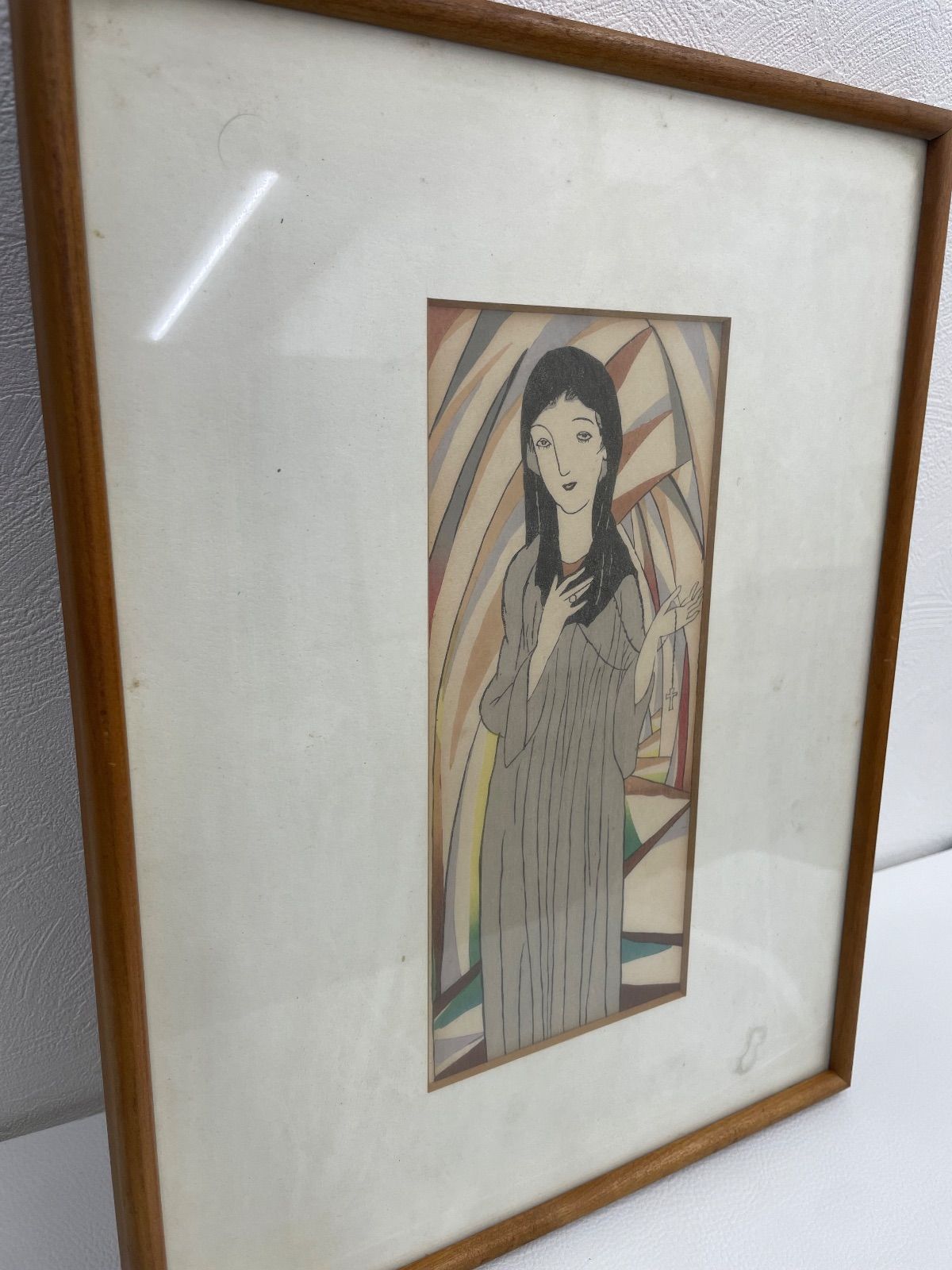 版画 愛ノ総勘定 作 竹久夢二 60 300 額縁付き