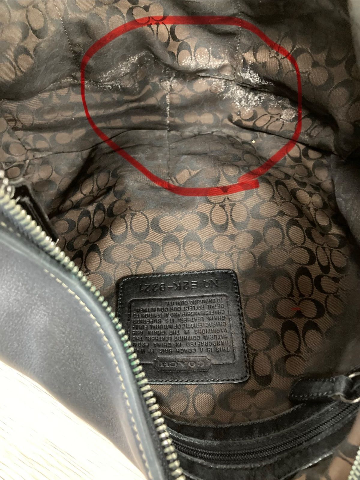美品 COACH コーチ 9221 ワンショルダーバッグ ホーボー レザー