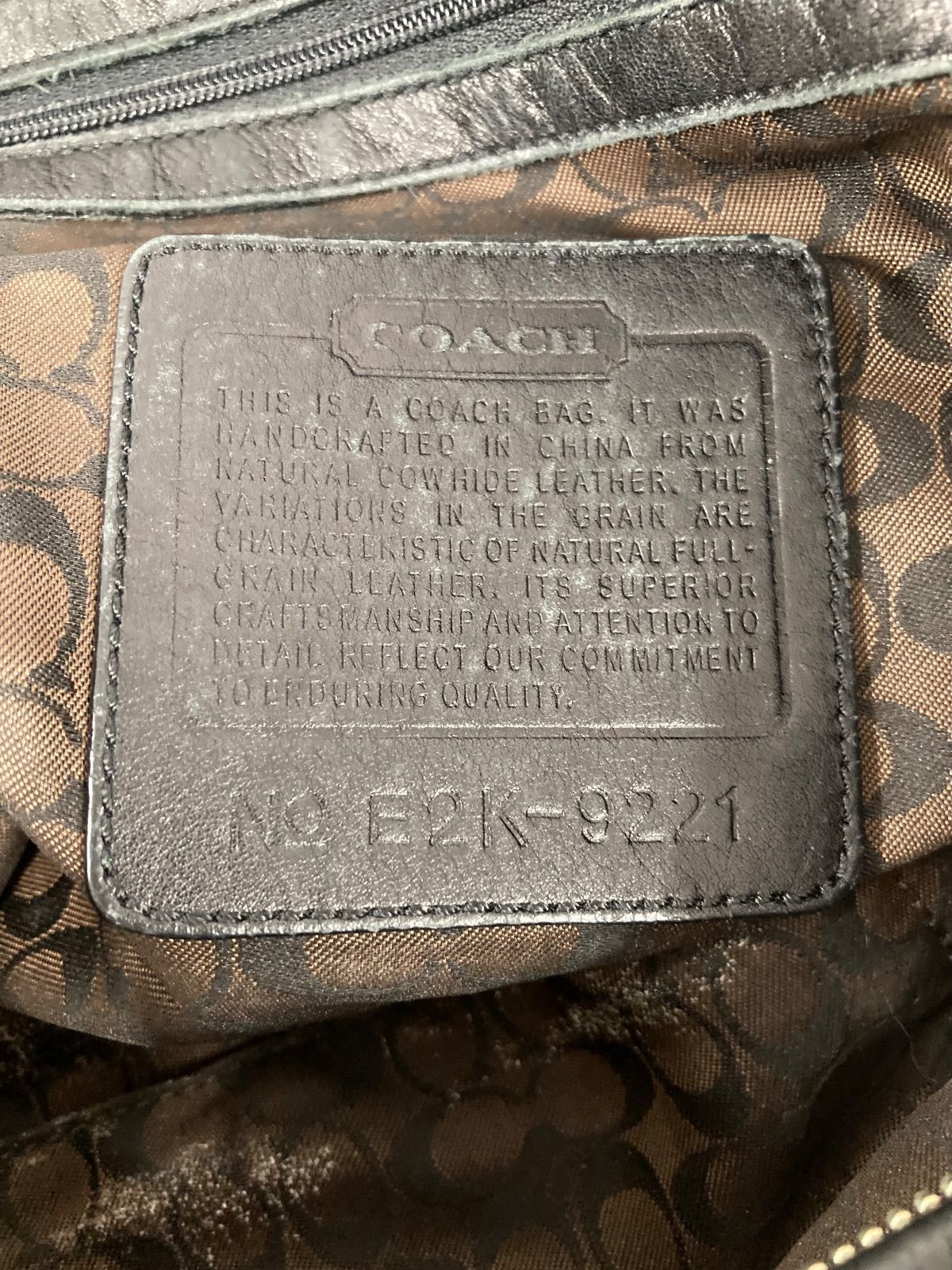 美品 COACH コーチ 9221 ワンショルダーバッグ ホーボー レザー
