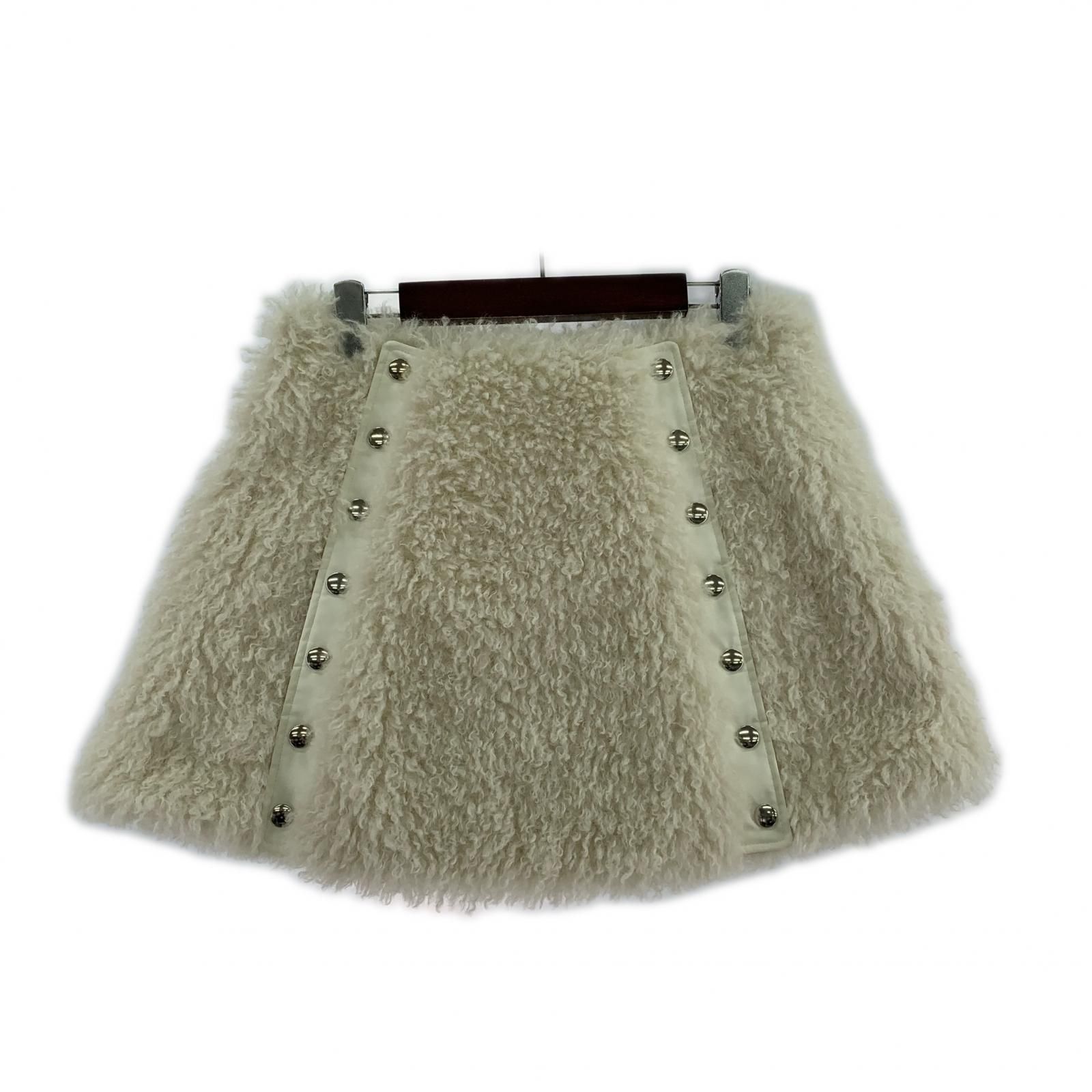 KISHIDA MIKI poodle fur mini skirt ホワイト