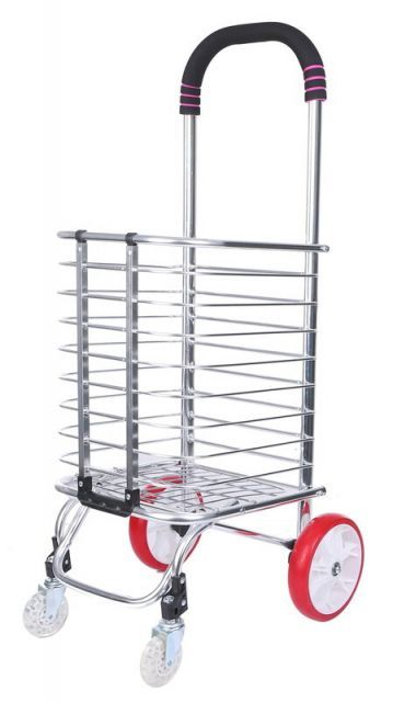 タイヤが大きくてラクラク 折り畳み キャリーカート 買い物 キャンプ ゴミの運搬まで