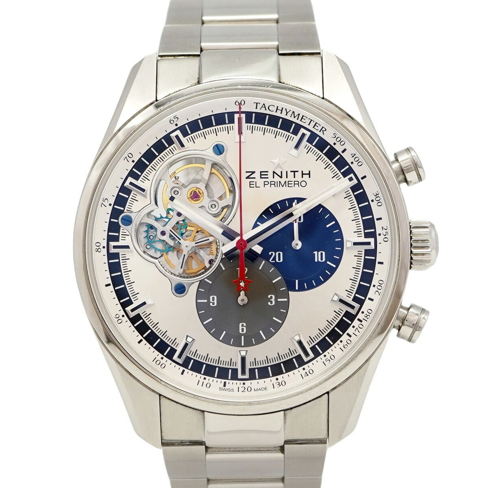 ゼニス クロノマスター 03.2040.4061 シルバー スケルトン文字盤腕時計 メンズ