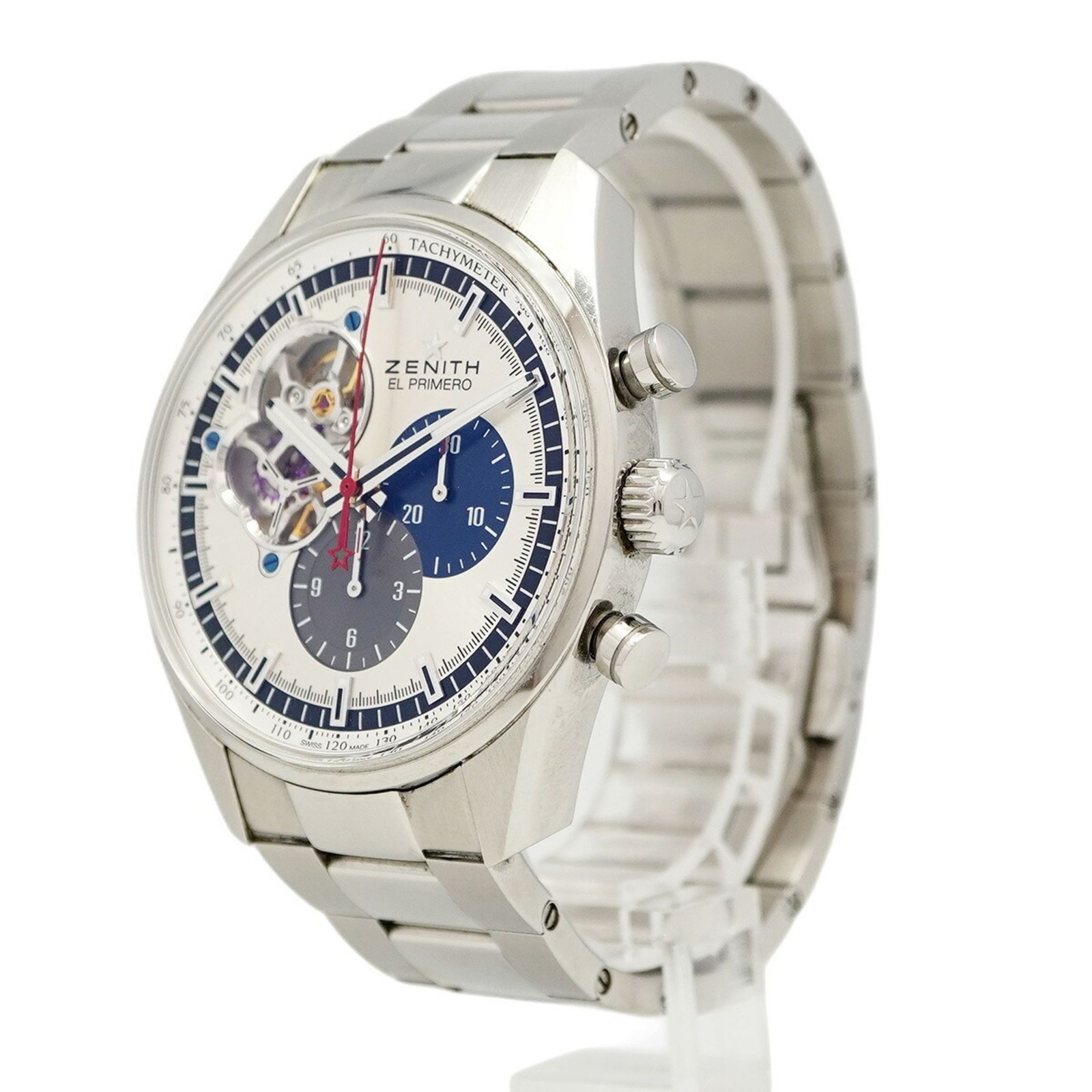 ゼニス クロノマスター 03.2040.4061 シルバー スケルトン文字盤腕時計 メンズ