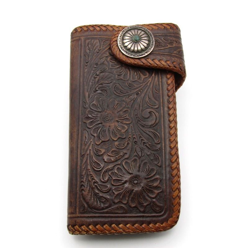 SAAD サード 長財布 カービング コンチョ ロングウォレット フラワー