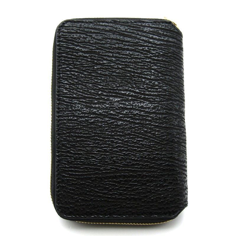 KUBERA 鮫革ラウンドファスナーミドル財布黒桟革オールレザー ラウンドジップミドルウォレット【KUBERA9981 / 鮫桟革】 – 林五