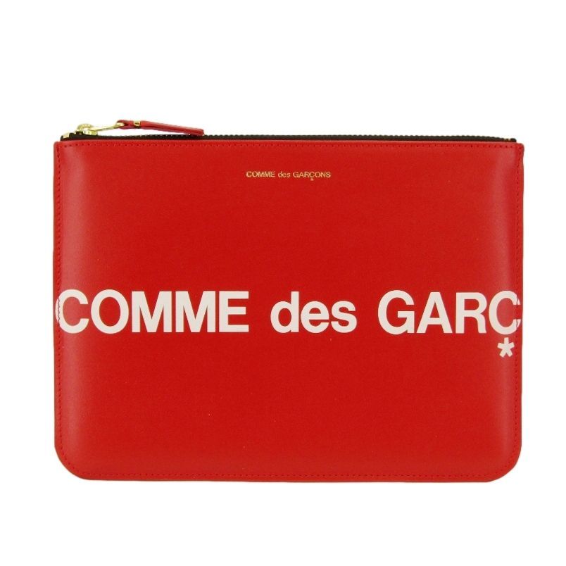 COMME des GARCONS コムデギャルソン クラッチバッグ Huge Logo WALLET セカンドバッグ スペイン製 レッド
