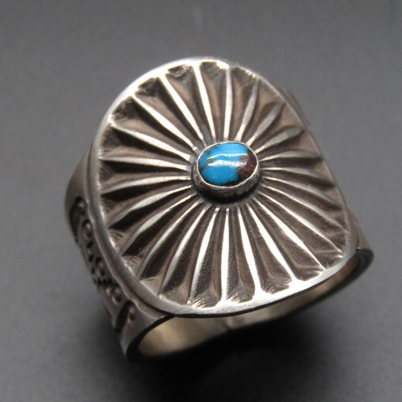 美品 Herman Smith ナバホ族 リング ビズビー ターコイズ ハーマン