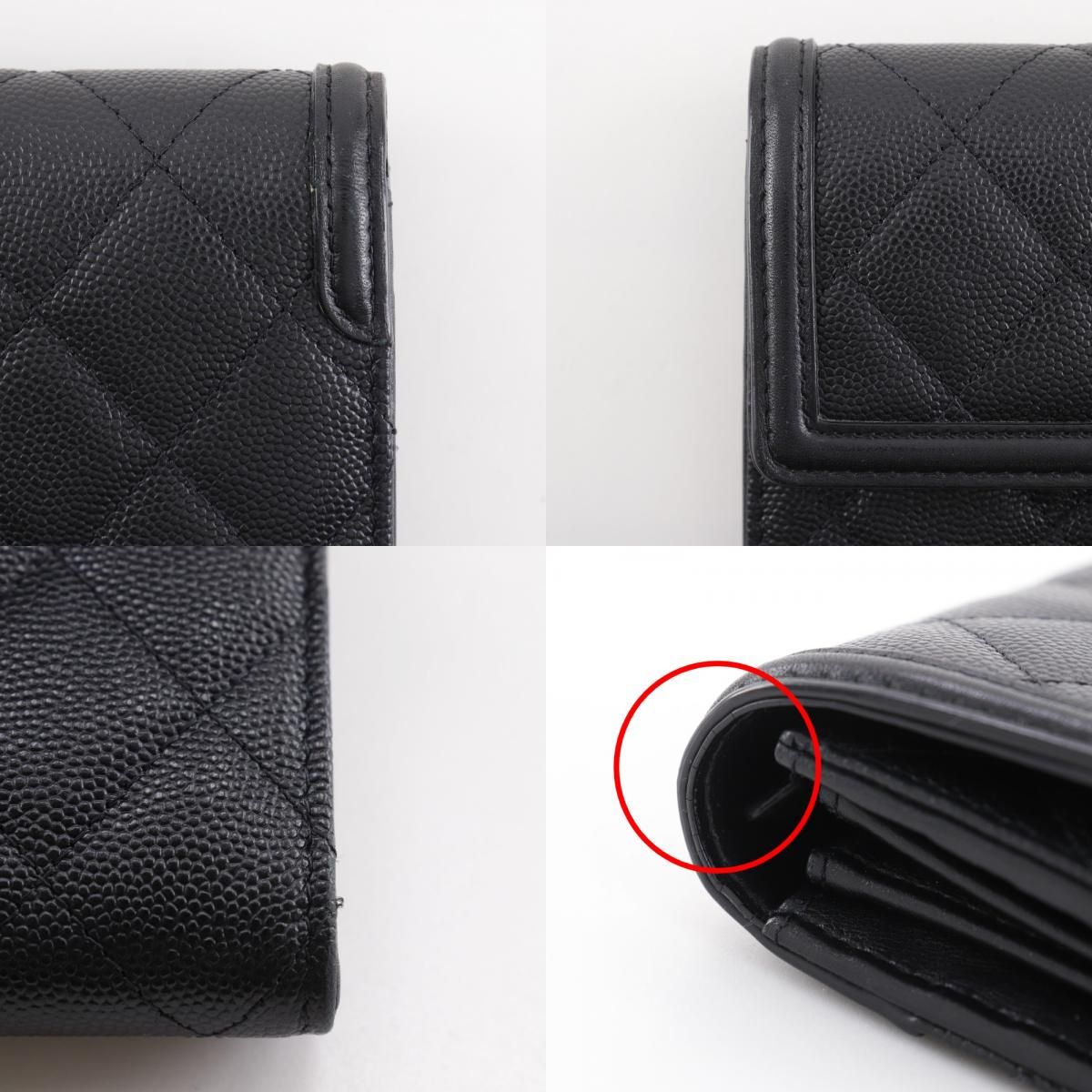  CHANEL シャネル CCフィリグリー ココマーク マトラッセ A 84448 キャビアスキン 黒 レディース 長財布 その他 小物