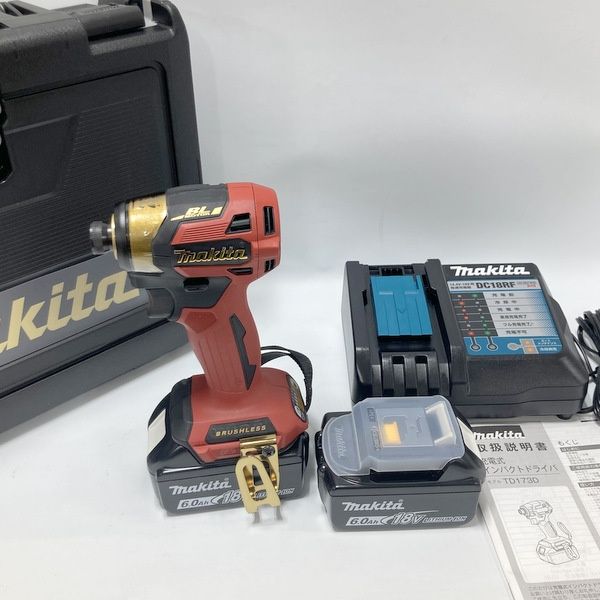 マキタ makita 充電式インパクトドライバ レッド フルセット 18 V 6.0 Ah 20周年記念 色 台数 ≡DT 6933