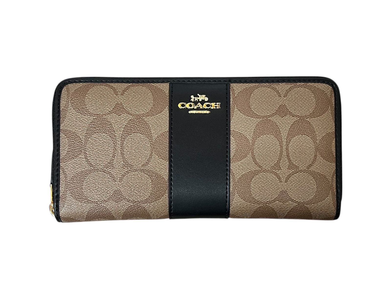 COACH コーチ シグネチャー PVC レザー ラウンドファスナー 長財布 ウォレット F 54630 ブラウン レディース 199