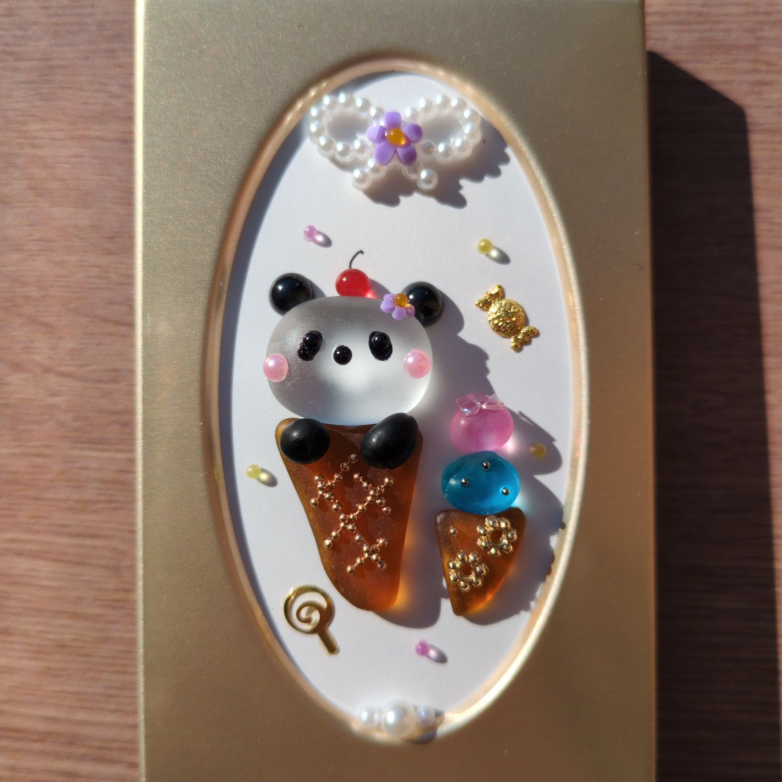 パンダアイス』シーグラスアート - メルカリ