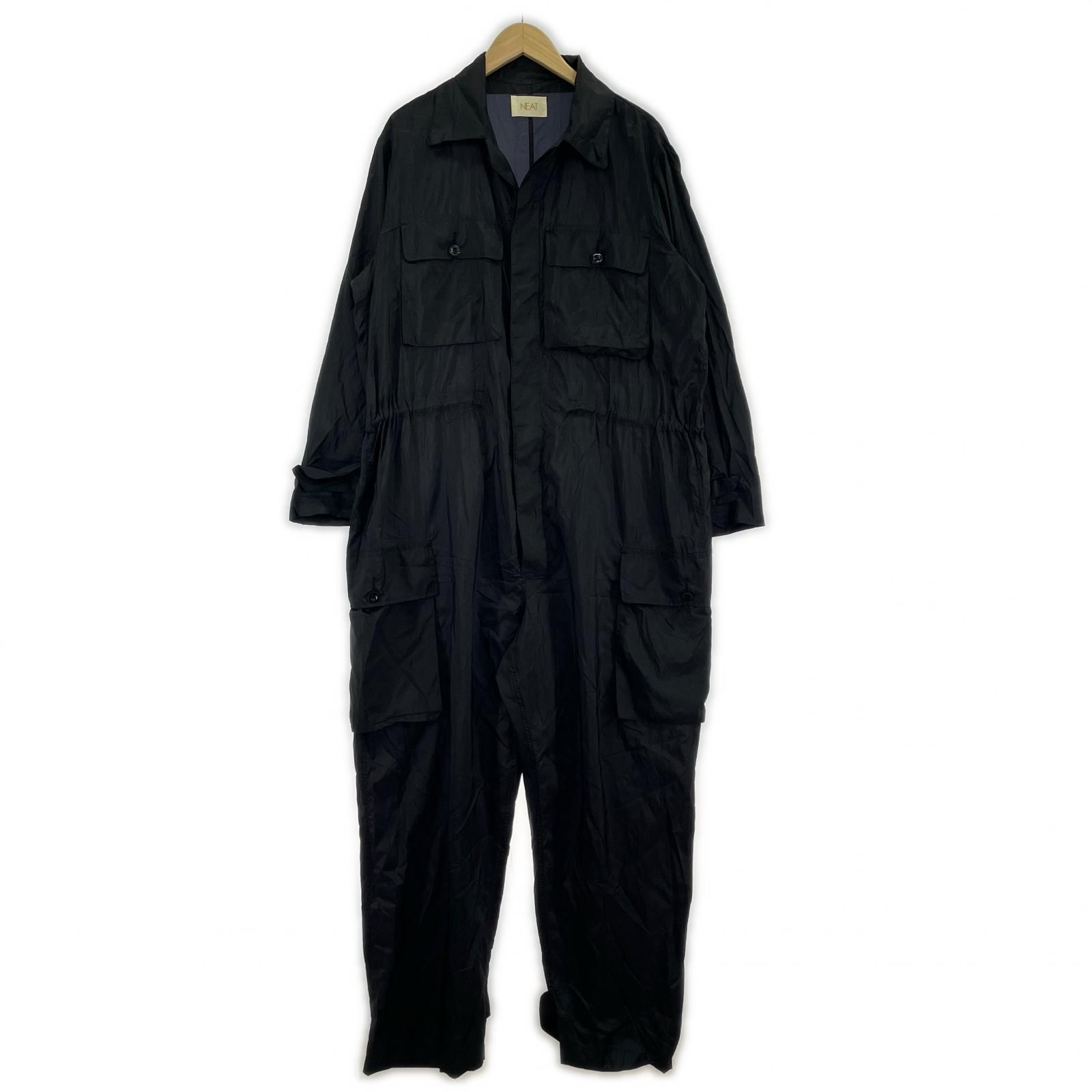 NEAT ブラック オーバーオール NEAT｜COTTON PIQUE｜OVERALL - Black｜PRODUCT｜Continuer Inc