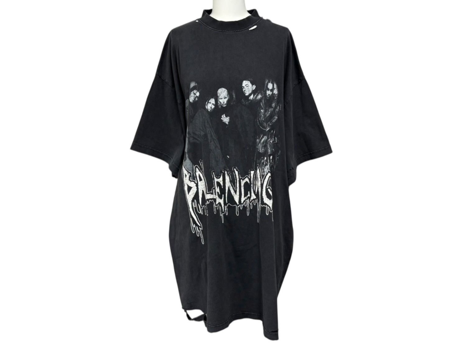 BALENCIAGA L HEADS バレンシアガ メタル ヘッズ 半袖Ｔシャツ ブラック コットン サイズ 2 美品 中古 4b010343 BALENCIAGA METAL HEADS バレンシアガ メタル ヘッズ 半袖Tシャツ