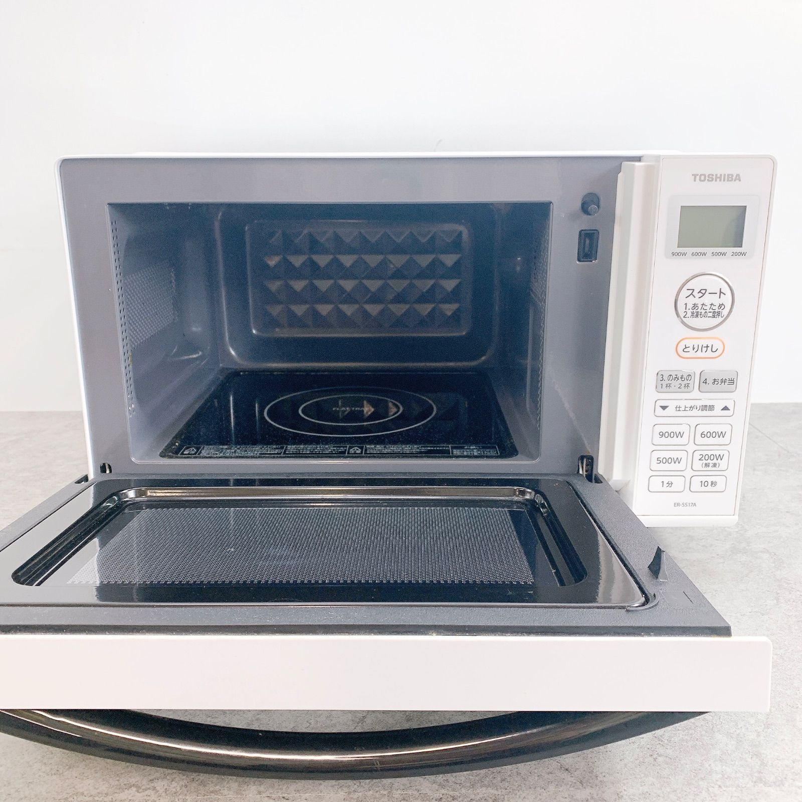 H 269 TOSHIBA 東芝 電子レンジ ER SS 17 A W ホワイト 動作品 900 単機能 一人暮らし 50 60 Hz共用