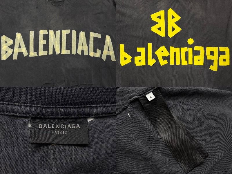 BALENCIAGA バレンシアガ ガムテープロゴ オーバーサイズ 長袖Tシャツ