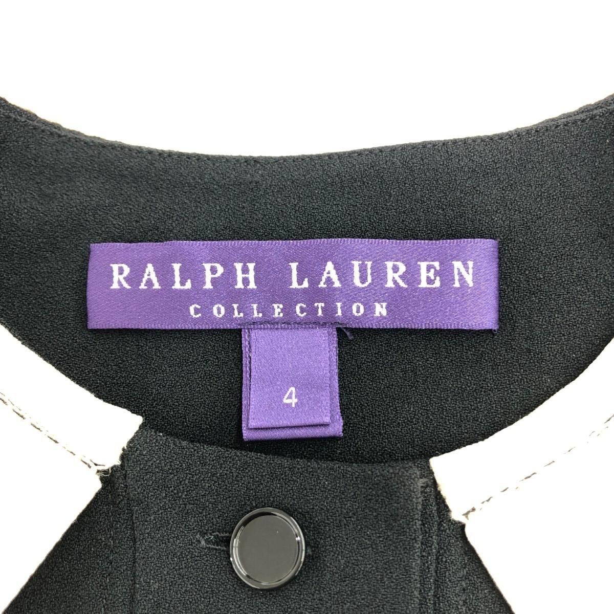 ラルフローレン　パープルレーベル　長袖　変形ロングワンピース　黒　4 M〜L 綿 ラルフローレン パープルレーベル 長袖 変形ロングワンピース 黒 4 M