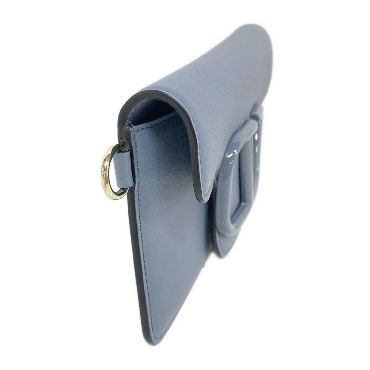 バレンチノガラバーニ クラッチバッグ Vロゴ シグネチャー ブルーグレー レザー