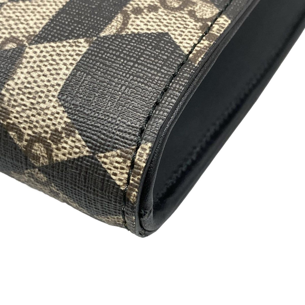 ベージュ×ダークブラウン×黒 レザー