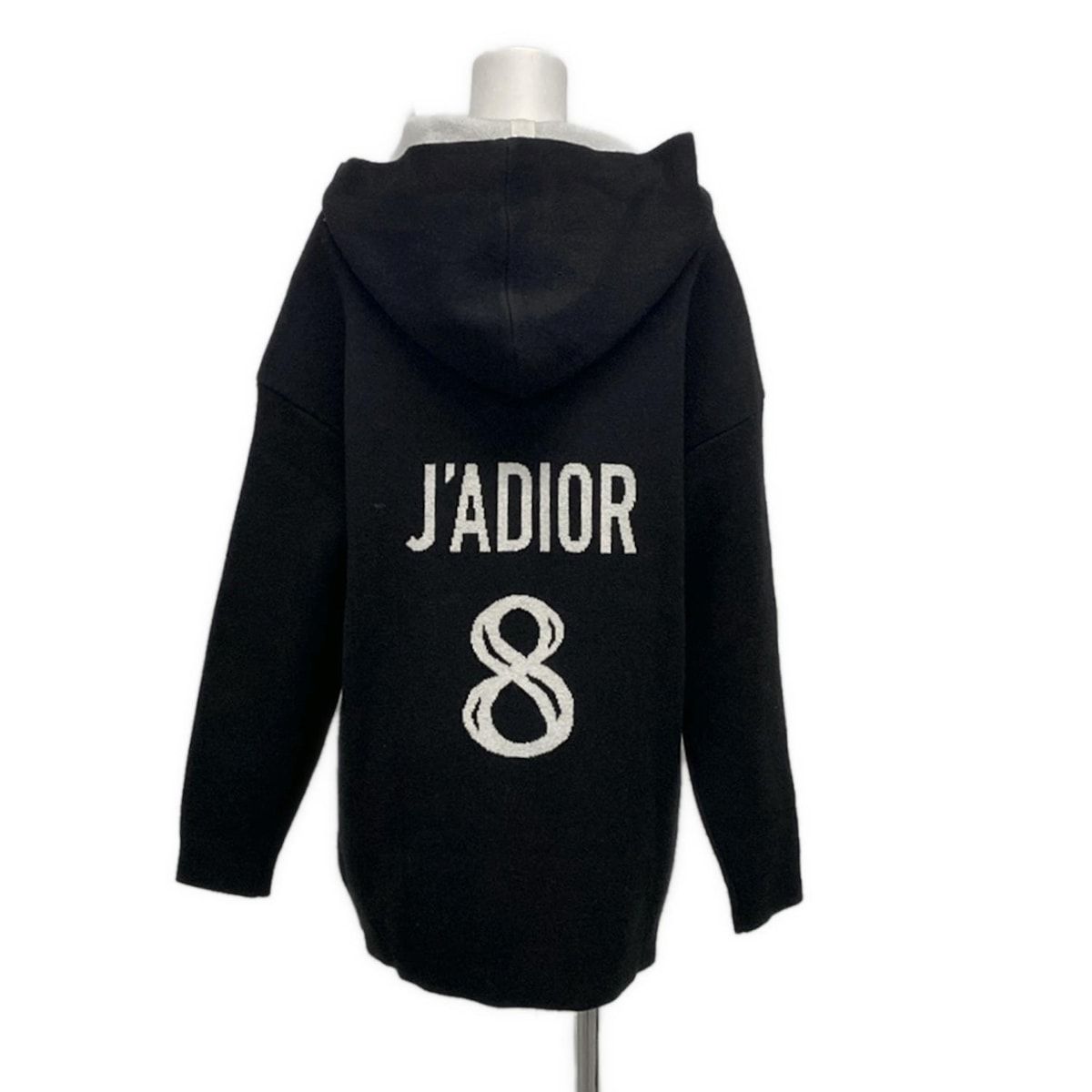 ディオール クリスチャンディオール パーカー サイズF 36 レディース 黒×アイボリー ニット J ADIOR 8 カシミヤ