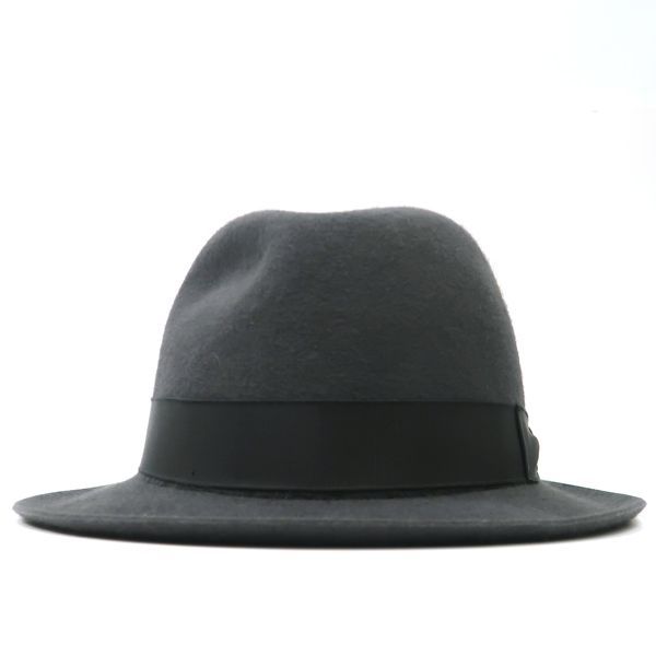 Borsalino × CA 4 LA ハット 中折れ 10周年 2007 兎 グレー ボルサリーノ カシラ 質屋-11525