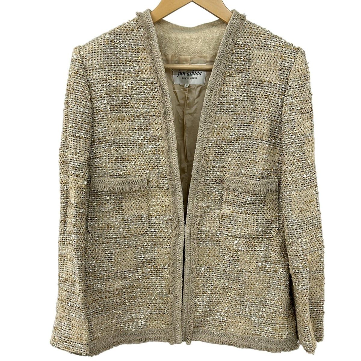 極美品 jun ashida 11 ジュン アシダ ツイード ラメ ジャケット JUN ASHIDA（ジュン アシダ） ツイードジャケット・11□ジュンアシダ