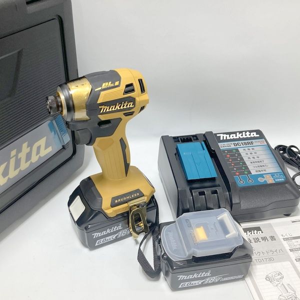 マキタ makita 充電式インパクトドライバ イエロー フルセット 18 V 6.0 Ah 20周年記念 色 台数 ≡DT 6934
