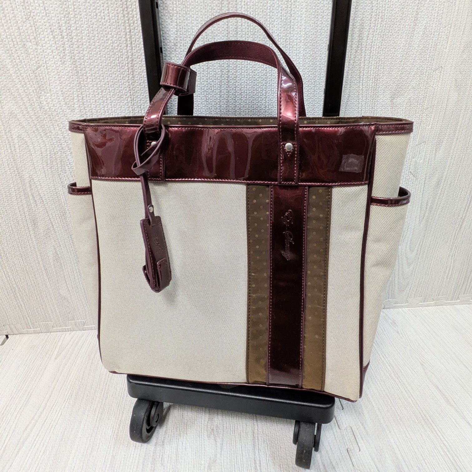 スワニー キャリーケース WB-0930 swany ボルドー 4輪キャリー ショッピングカート エナメル ストラップ バッグ 取り外し