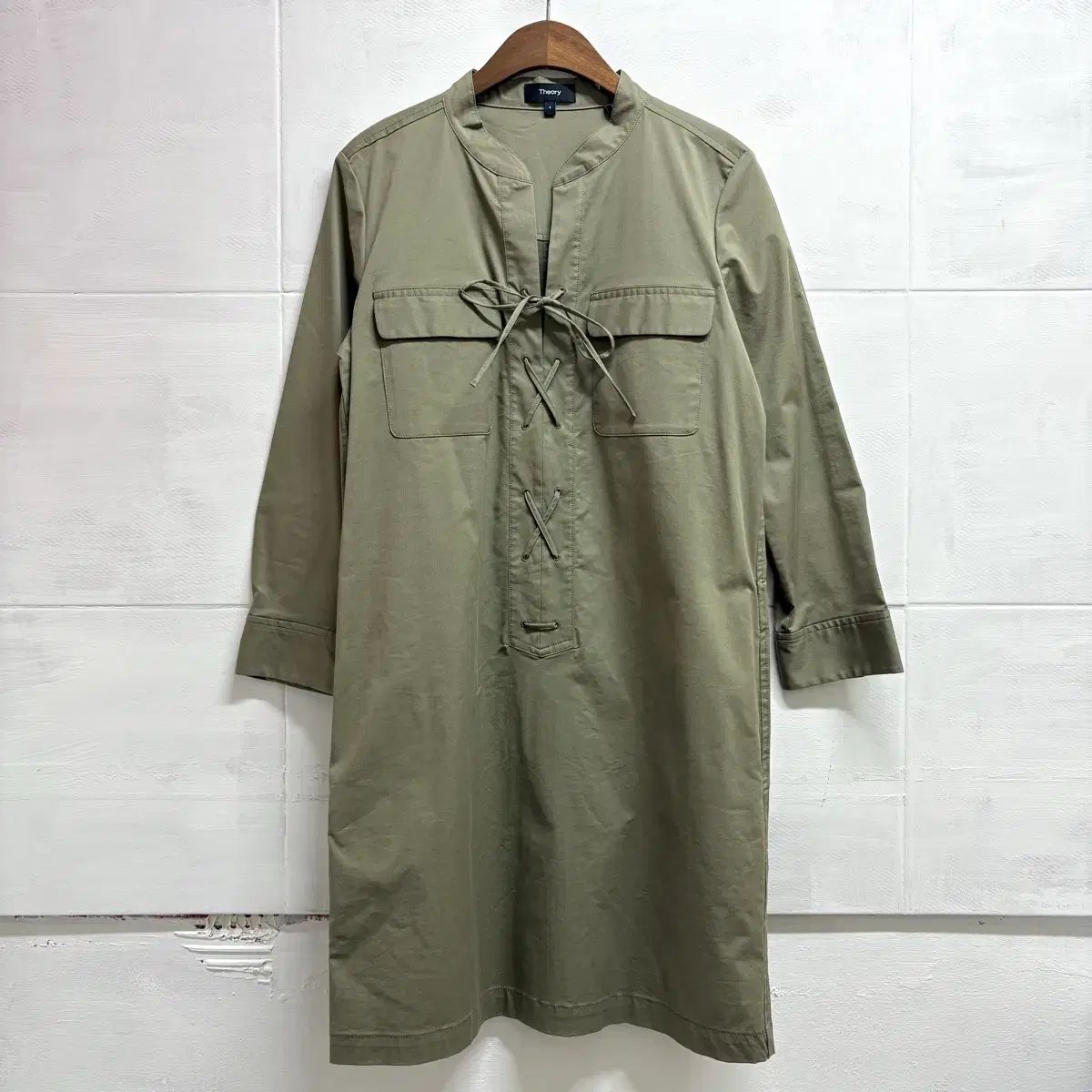 Theory Jullitah Poplin 띠어리 カーキ シャツ ワンピース