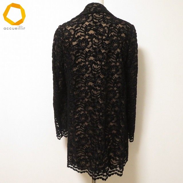 anc アルバ ロッサ インポートロッサ ALBA ROSSA ジャケット 44 黒 ベージュ ベロア調 総レース 大きいサイズ レディース 980424