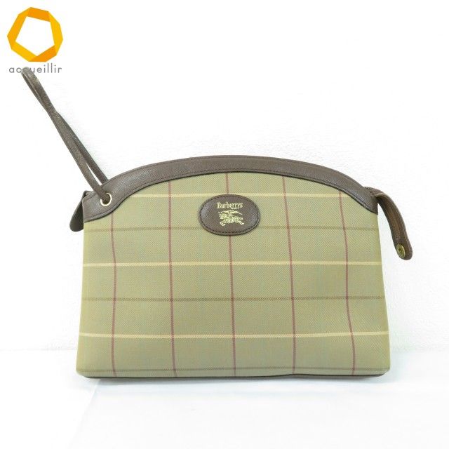 ab バーバリー クラッチ パーティーバッグ ベージュ系 茶 赤 チェック 格子柄 ヴィンテージ レディース 969578 k 01