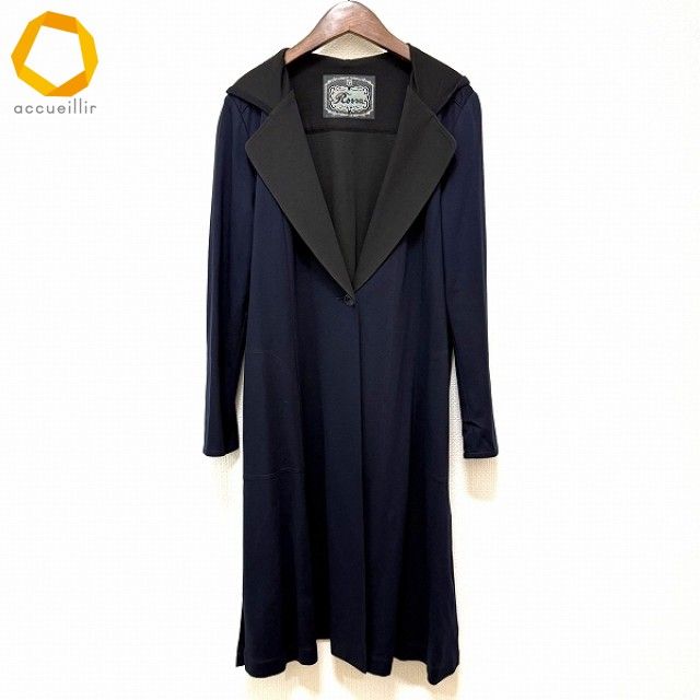 インポートロッサ　ウールコート　44号 anc インポートロッサ import Rossa コート 44 濃紺 黒 フード付き