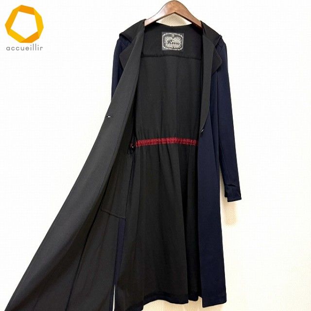 anc インポートロッサ import Rossa コート 44 濃紺 黒 フード付き anc インポートロッサ import Rossa コート 44 濃紺 黒 フード付き