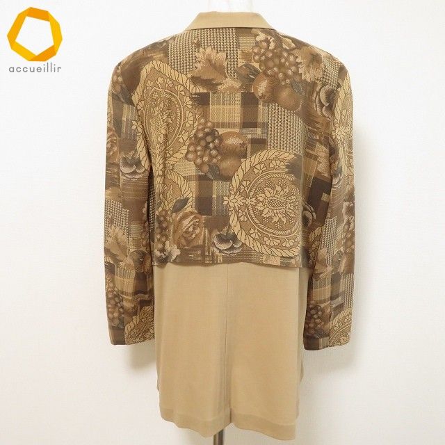 anc インポートロッサ import Rossa チュニック シャツ ブラウス 44 ベージュ 茶 レース 果物柄 花柄 大きいサイズ レディース 980437