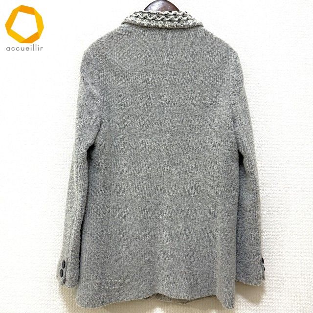 wnc アルバロッサ インポートロッサ ALBA ROSSA import ジャケット 44 グレー 黒 ニット 大きいサイズ レディース 980917