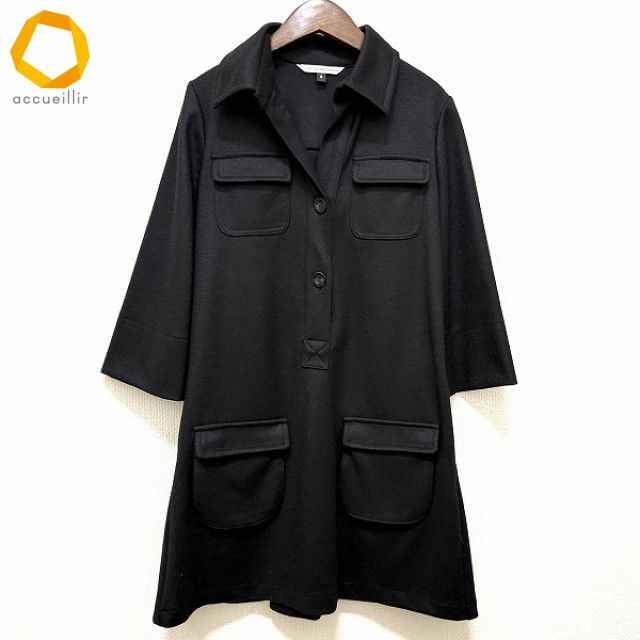 wnc ダイアンフォンファステンバーグ DVF チュニック 4 黒 七分袖 レディース 941662