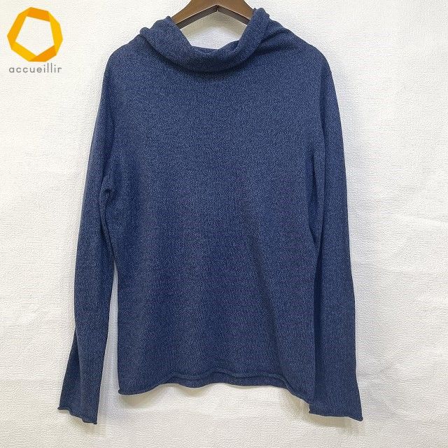 anc ヨーガンレール カットソー 青系 ニット オフタートル シルク混 レディース 781988